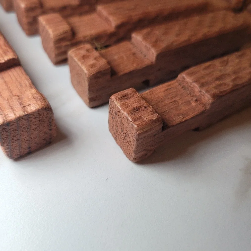 Halsam American Replacement Wood Pieces‎ Mixed Sizes Vintage Toy 15 Pcs Parts
